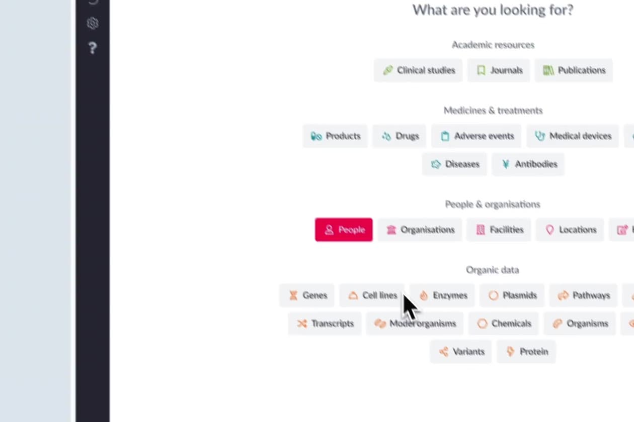 The clickable prototype in use: picking People from the starting page, searching their links for AIDS, adding a link to HIV in Diseases, then the results of the query built up step by step